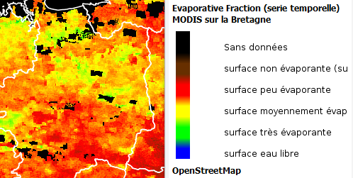 fraction d'évaporation, source MODIS / Agrocampus Ouest
