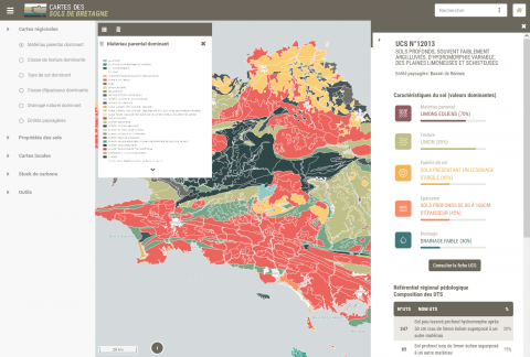 Carte des sols de Bretagne
